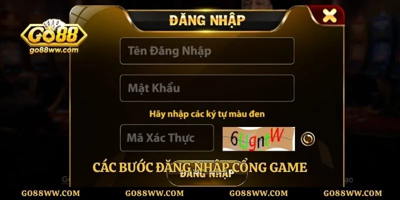 Các bước đăng nhập cổng game