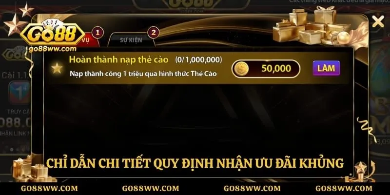Khuyến Mãi Go88 - Tổng Hợp Các Sự Kiện Tri Ân Hội Viên Lớn Chỉ dẫn chi tiết quy định nhận ưu đãi khủng