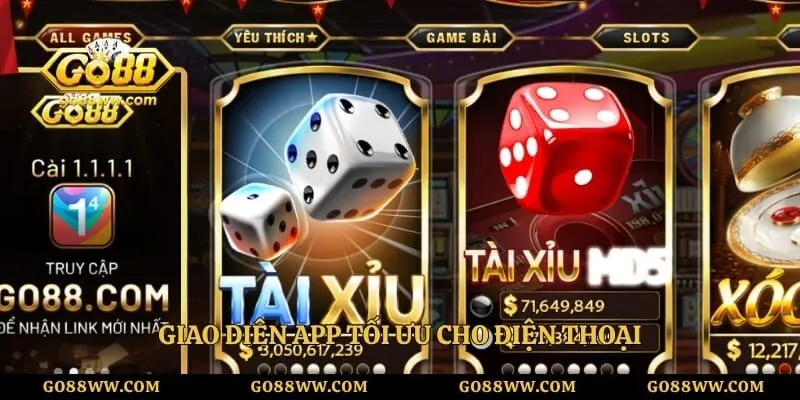 Giao diện app tối ưu cho điện thoại