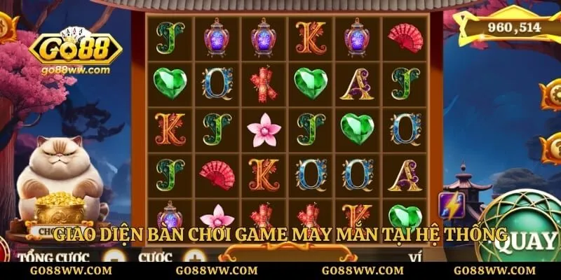 Giao diện bàn chơi game may mắn tại hệ thống