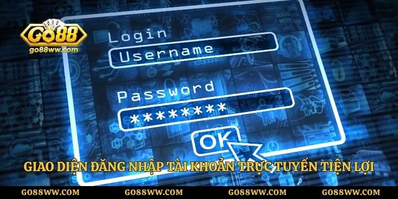 Giao diện đăng nhập tài khoản trực tuyến tiện lợi