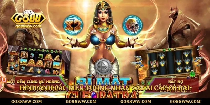 Bí Mật Cleopatra GO88 – Khám Phá Kho Báu Ai Cập Hình ảnh các biểu tượng nhân vật Ai Cập cổ đại siêu sắc nét