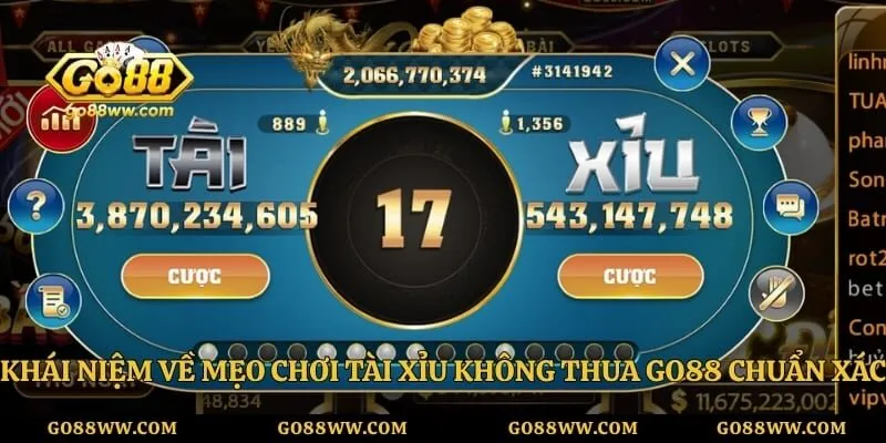 khai niem ve meo choi tai xiu khong thua go88 chuan