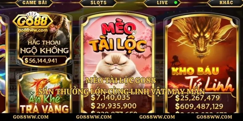 Mèo Tài Lộc GO88 – Săn Thưởng Lớn Cùng Linh Vật May Mắn