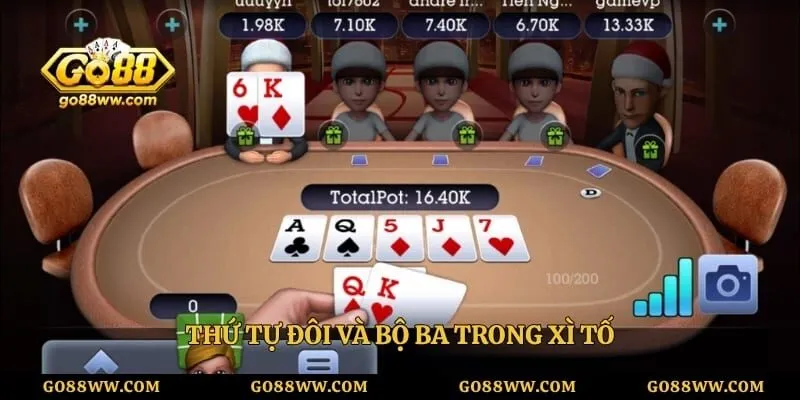 Thứ tự đôi và bộ ba trong xì tố