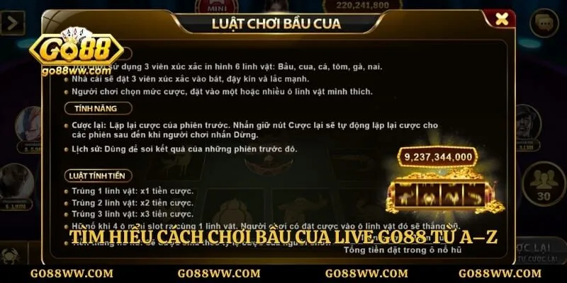 Tìm hiểu cách chơi bầu cua live GO88 từ A–Z