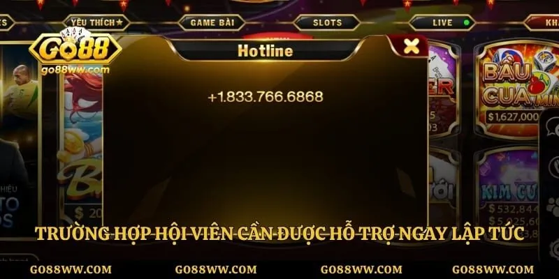 Trường hợp hội viên cần được hỗ trợ ngay lập tức